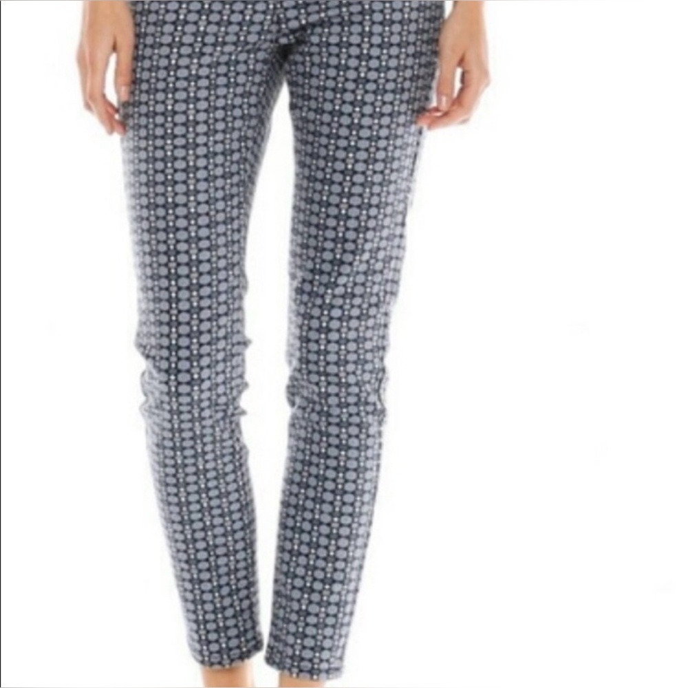 JOE FRESH geometric print skinny stretchy light wash statement jeans